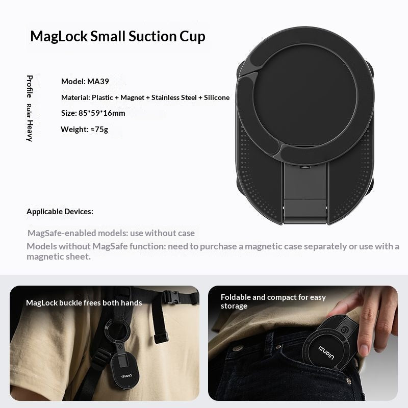Soporte MagniGo con mosquetón para llevarlo en mochila, bolso o maleta